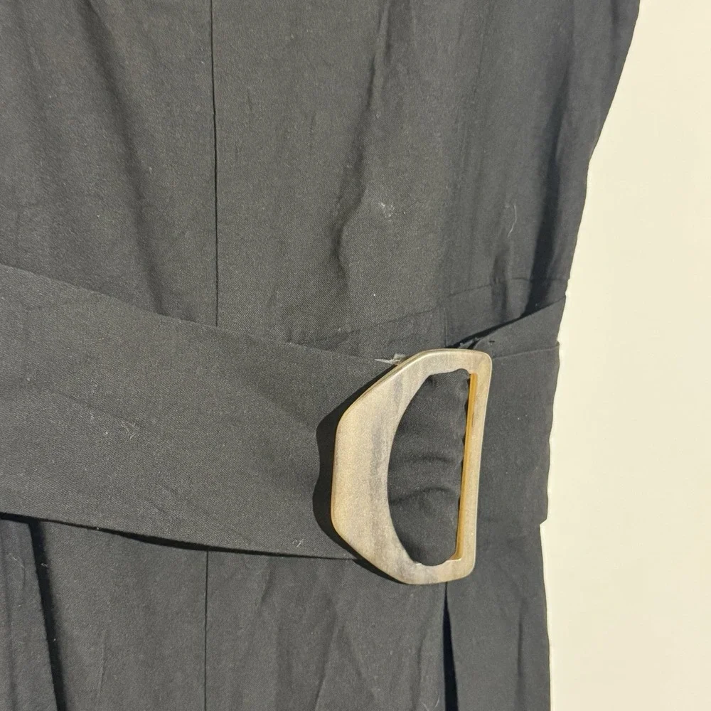 VINCE Women's Size 10 Belted Cropped Wide‎ Leg Jumpsuit $445 Open Back Quiet Lux